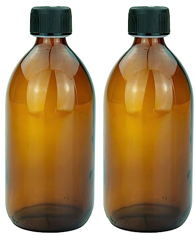 mikken 2 bouteilles en verre marron de 500 ml avec bouchon à vis.