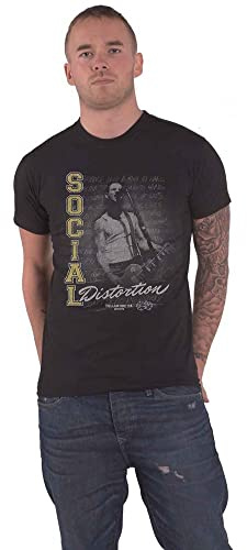 Social Distortion T Shirt Athletics Distressed Band Logo Official Black XL