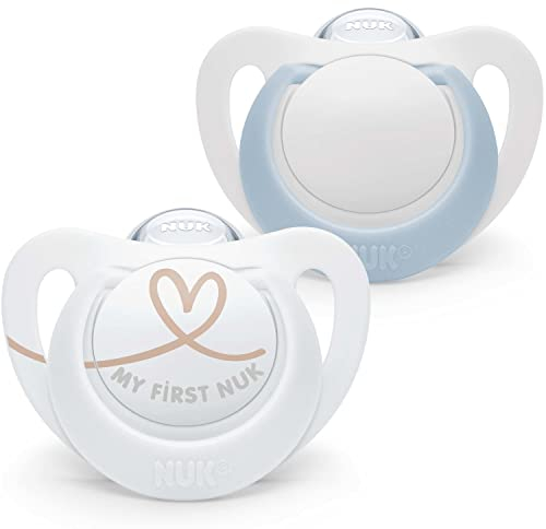 NUK Star Babyschnuller | 0–6 Monate | BPA-freie Silikonschnuller | blau | 2-teilig