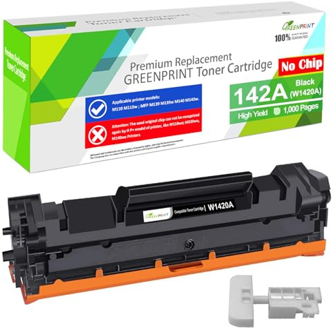 GREENPRINT 142A W1420A [Sin Chip, con Herramientas Especiales] Cartucho Tóner Compatible Negro 1000 Páginas para H P M139 M140 M140W M110 M110W - El Embalaje Puede Variar