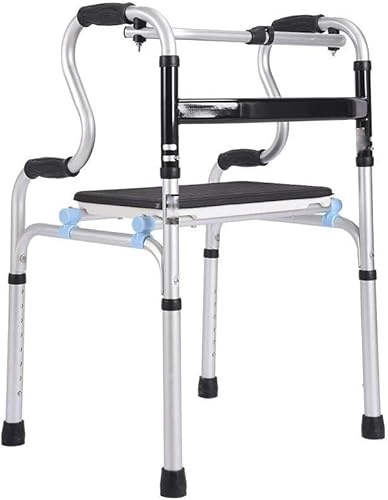 Walking Aid Old Man Walker/Walking Aid/Stående Walker/Underben Walking Walker/Ståram Aluminiumlegering Handikappad Gåhjälp Justerbar höjd Vikbar gångfäste