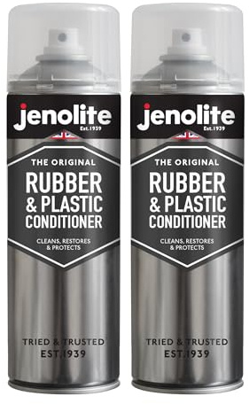 JENOLITE Aerosol av gummi och plast | Restorer och skydd | Tar bort rester och polering och återställer färg | Förhindrar frysning och torkning | 2 x 500 ml