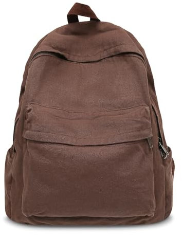 Boziee Canvas Rucksack Damen Daypacks Cityrucksack Rucksäcke Rucksackhandtaschen Schulrucksack für Damen Mädchen Teenager Schule Travel Arbeit Alltage Unisex (Dunkle Braun)