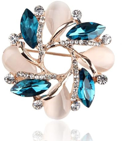 JEYORZY 1 x broches à la mode pour femmes, éLéGante Fleur Strass éPingles de Bouquet en Cristal, ornées de strass scintillants, Broche vintage, Broche de Vêtements, pour Femmes Broche Fleur En Strass