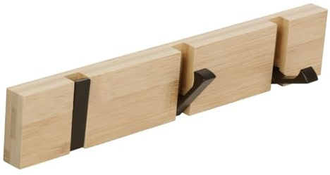Cozensyson Ganci per Vestiti in Legno con 3 Ganci Pieghevoli per Appendere Cappotti, Cappotti, Cappelli, Sciarpe, Borse e Chiavi