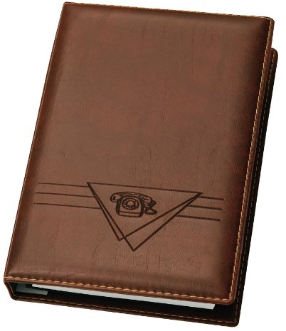 VELOFLEX 4150760 - Telefonringbuch Exquisit, 4- Rund- Ring- Mechanik, 14,5 x 22,5 cm, braun, 1 Stück