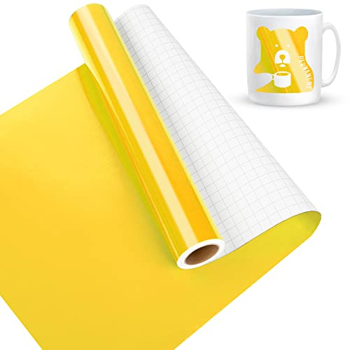 Lya Vinyl Vinilo adesivo 30,5 cm x 457,5 cm pellicola adesiva giallo, vinile giallo per La maggior parte delle macchine da taglio per Regali Fai Da Te, Tazza, Finestra, Ceramica, Plastica