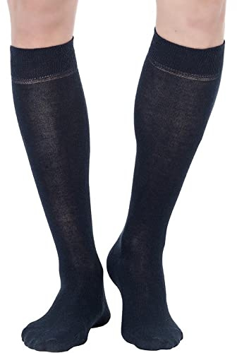 Infinity 9 o 6 paia Calze Lunghe Uomo Cotone Filo di Scozia Elasticizzato (Blu 6 Paia, 43-46)