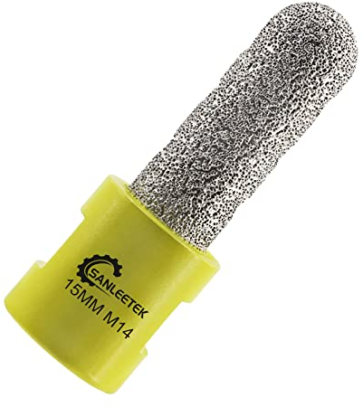 Fresa de Diamante 15mm Broca Azulejos para Agrandar y Forma a Agujeros Existentes en Azulejos Porcelana Cerámica Mármol Granito Piedra Artificial M14 Rosca SANLEETEK