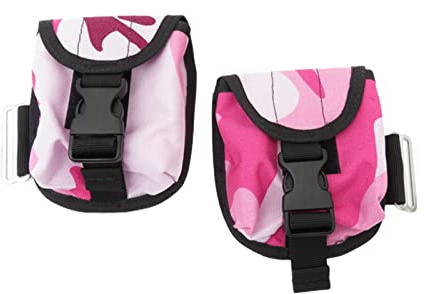 Oshhni Poche de Poids de plongée pour la Sangle de Ceinture de Poids de plongée Poche de Poids de plongée, Camouflage Rose