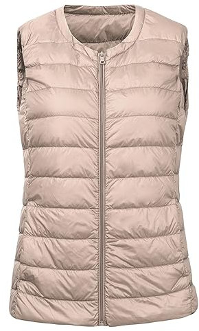 Women's Gilets Sale Clearance UK Packable Bodywarmers Quilted Puffer Jacket Lightweight Down Jacket Casual Full Zip Plain Sleeveless Warm Padded Waistcoat Winter Vest Ladies Gilet Plus Size