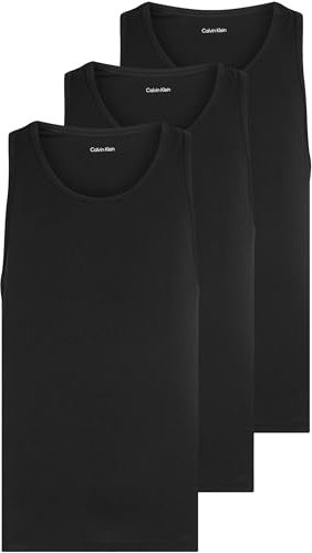 Calvin Klein Herren 3er Pack Tank Tops mit Rundhalsausschnitt, Schwarz (Black, Black, Black), L