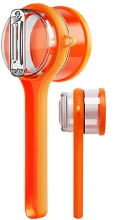 Éplucheur de fruits avec boîte de rangement, éplucheur de fruits avec récipient | Éplucheurs de pommes de terre avec coupe-pommes de terre en acier inoxydable double face - Gadget de cuisine