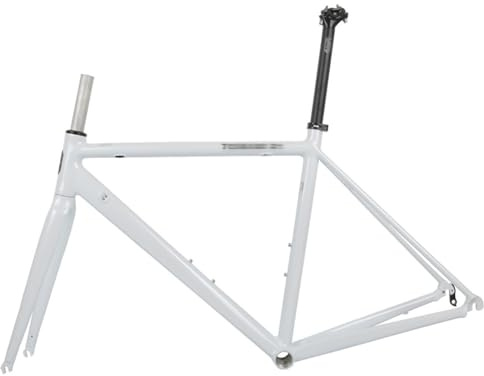700C Landsvägscykelramsats 44/47/50/53/56cm Aluminiumram C Broms/Fälgbroms Cykelram F100/R130mm QR BB68mm(White,47cm)