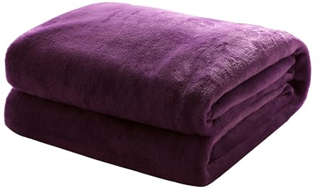 Kuscheldecke Flauschige extra weich & warm Wohndecke Flanell Fleecedecke, Falten beständig/Anti-verfärben als Sofadecke oder Bettüberwurf, Größe:150 cm x 200 cm, Farbe:Violett