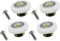YUANQIAN Set von 4 19 mm Duschtürrollen, Ersatzteil, Badezimmer-Glastürläufer, Schiebetür-Rollen, Rollen mit M4-Schraube (4 Stück Durchmesser 19 mm)