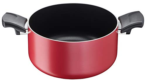 Lagostina Cucina Mediterranea Casseruola Fonda 2 Maniglie per Induzione, Alluminio Antiaderente, Rosso, Diametro 20 cm