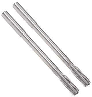 sourcing map 5.6mm Chucking Reamer, HSS Cobalt M35 Lathe Machine Reamer D4 6 Straight Flutes, Round Shank Milling Cutting Tool, for Stainless Steel Alloy Copper Metal, 2pcs