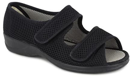 DOCTOR CUTILLAS, Mod. 21744, Zapatilla casa y Calle con velcros Ajustables, Tejido Adaptable, Color Negro (Negro, Numeric_38)