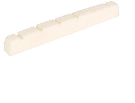 Alnicov Electric Guitar Bone Nut,42x3.5mm Flat Bottom Pure Cattle Bone Slotted for 6 String Strat Tele Guitars