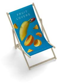 easyprint Holz Liegestuhl mit deinem Text Personalisieren | Fruit Lovers | Klappbar | Sonnenliege | bedruckbar | Stoffbezug | farblos lasiert | zusammenklappbar | Geschenk | Hochzeit