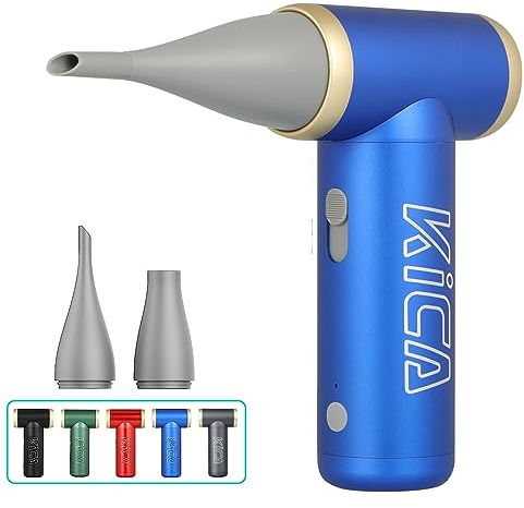 Kica JetFan 2 Elektrisches Staubgebläse – Wiederaufladbare Druckluftspray Alternative, Handheld Air Duster, Mini Staubbläser für Laptop, Tastatur, Auto, Sofa, Bürogeräte, 22500-101000 U/min – Blau