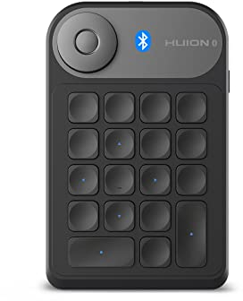 HUION Keydial Mini K20 Express Keys Remote Keyboard Bluetooth 5.0 for Pen Display and Drawing Tablet with Dial Controller + 18 Customized Keys, Upgrade Version of KD100 Portable Keypad