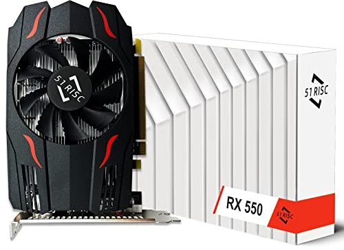 51RISC Tarjeta gráfica Radeon RX 550, 4 GB GDDR5 128 bits DirectX 12 PCI Express 3.0 DP/HDMI/DVI-D ATX/ITX tarjeta de video para juegos de computadora tarjeta de visualización 4K