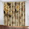 Skcess Gardinen Blickdicht, Gardienen Gelb Lila Hortensie und Schmetterling Vorhang Polyester Gardinen 2er Set 107x160cm(WxH)