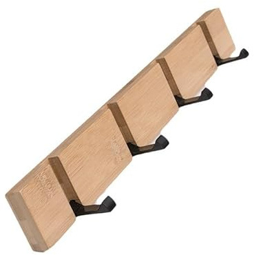 Cozensyson Ganci per Vestiti in Legno con 4 Ganci Pieghevoli per Appendere Cappotti, Cappotti, Cappelli, Sciarpe, Borse e Chiavi