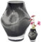 Jarrón de Vidrio Moderno – Florero Decorativo Hecho a Mano para Tulipanes, Rosas y Más – Centro de Mesa Elegante para Salón, Dormitorio, Boda o Mesa – Decoración del Hogar – Negro