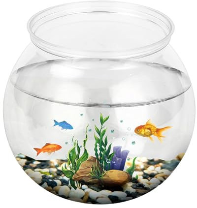 Kugelaquarium Groß Goldfischglas Kugelvase Rund Deko Fischschale eco Kunststoff Für Blumen Und Dekoration Klarsichtbehälter Für Aquarien Sturzsicher, Für Kampffische Und Andere Kleine