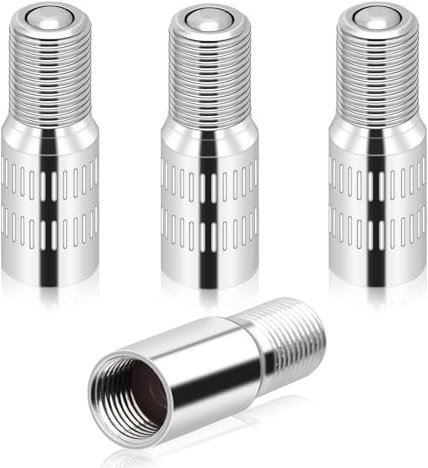 Fogcosy 4 Pcs Tyre Valve Extension - Tire Valve Extenders Brass Tire Stem Extension Wheel Tire Cap Extender Adapter for Car Motorcycle Truck