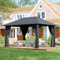 Devoko Pavillon 3x4 Wasserdicht Stabil,Gartenpavillon Winterfest,Partyzelt UV50+ Alu Pavillion,Plane Pavilion für Hinterhof,Gartenzelt Grau