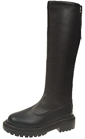 Stivali alti al ginocchio da donna, stivali da equitazione unisex, stivali lunghi da motociclista da donna, suola con presa spessa, scarpe casual da equitazione al polpaccio da donna, calzature da
