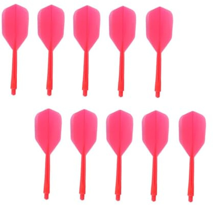 GOOHOCHY 10 Pezzi Pz Dardi Integrato con Asta in Rosso Sottile Filettatura Fine per Gioco di Freccette Accessori Leggeri ed Equilibrati per Appassionati e Principianti