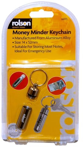 Rolson 66915 Money Minder with Key Chain, Silver