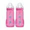MAM Biberon Deuxième Age Coloré 330 ml à Partir de 6 Mois Tétine Débit X Lot de 2 - Couleur Aléatoire