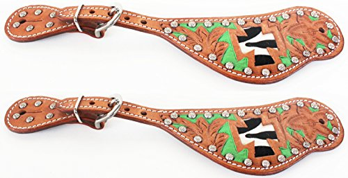 CHALLENGER Horse Western Riding Cowboy Boots Leather Spur Straps Tack 7477