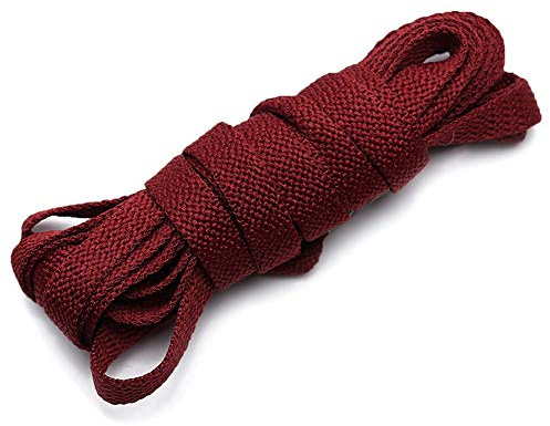 ANUFER 1 Paia Larga 9mm Piatto Lacci delle Scarpe per Scarpe da Ginnastica Stivali Classico Stringhe Sostituzione 70-300cm P11 Borgogna 130cm