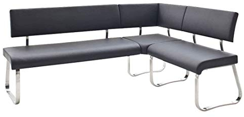 Robas Lund Esszimmerbank Eckbank mit Rückenlehne, Schwarz, 200x150