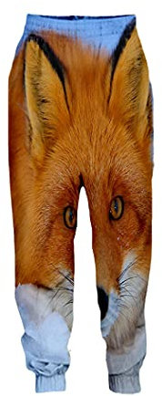Animal Fox 3D Druck Casual Pants Straight Sweatpants Jogginghose, 24, 41-44.5
