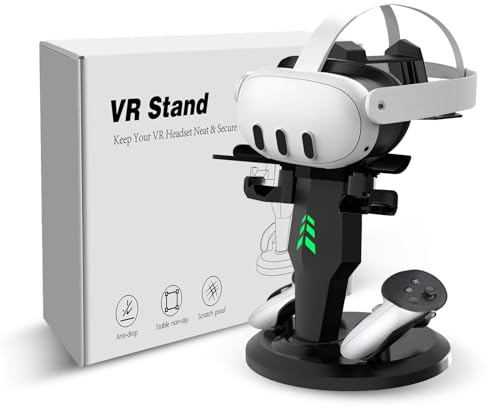 G-Story Charging Dock for Meta Quest 3/Quest 3S/Quest 2 VR Headset and Controllers, VR Charging Station with LED Lights, Fast Charger Dock Stand for Oculus Quest Pro Accessories with Type-C Cable