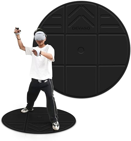 DEVASO Faltbare VR Matte for Meta Quest 3S/Quest 3, Runde Anti Ermüdungs Matte, Rutschfeste und Bequeme Bodenmatte, Hochwertiges Spiel Zubehör für PSVR2, Oculus Quest 2/Pro, Pico 4