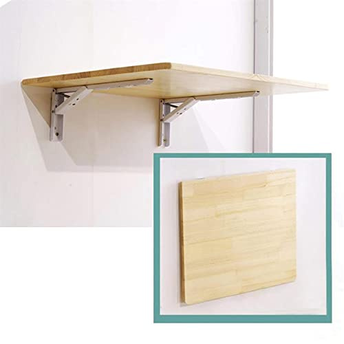 LINONI Wandklapptisch, klapptisch, Wand wandtisch klappbar,Kleiner, platzsparender, klappbarer Klappschreibtisch aus massivem Holz für Esszimmer, Arbeitszimmer, Küche, Balkon,Light Brown,40X30cm