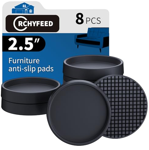 RCHYFEED Furniture Pads - Non Slip Pads, 8Pcs Non Skid for Furniture Legs, 2.5 Rubber Feet for Furniture Feet, Anti Slide Hardwood Floor Protector, Furniture Floor Protectors for Keep in Place