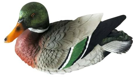 XIAOBAN Teichenten-Ornament, niedliche Teich-Schwimmenten-Statue, künstliche Enten-Skulptur, schwimmende Teichdekoration, Enten-Skulptur für Garten, Teich, Pool, Aquarium, Gartendekoration (grün)