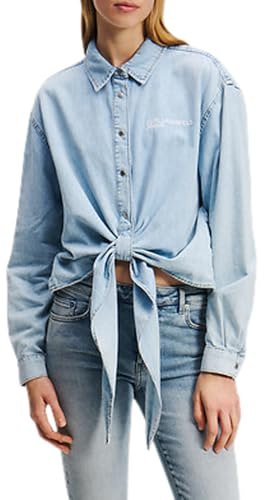KARL LAGERFELD JEANS, Donna, Camicia Denim Avvolgente, Vestibilità Regolare, Blu, XS