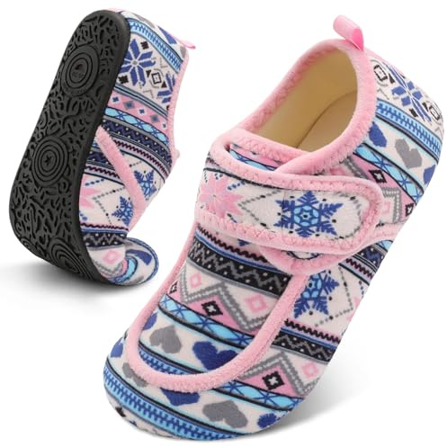 BARERUN Men's Women's Orthotic Fuzzy Adjustable Diabetic Slippers for Plantar Fasciitis Neuropathy Furry Slide Slippers for Ladies Pink 9.5-10 Women 8-8.5 Men