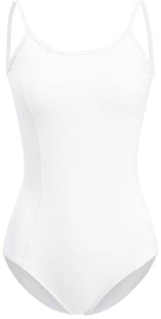 ZYXWVU Ballett Trikot Damen Ärmellos Rückenfrei Tanztrikot Tanzbody Damen, 7273-weiß,M
